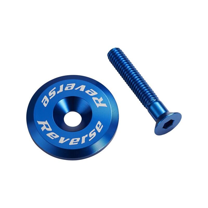 REVERSE Steuersatzkappe mit Aluminiumschraube - blau
