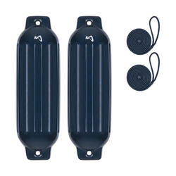 Pare-Battage Dura Lot de 2 avec Corde, ø 16 cm | 58 cm long, Bateau Yacht