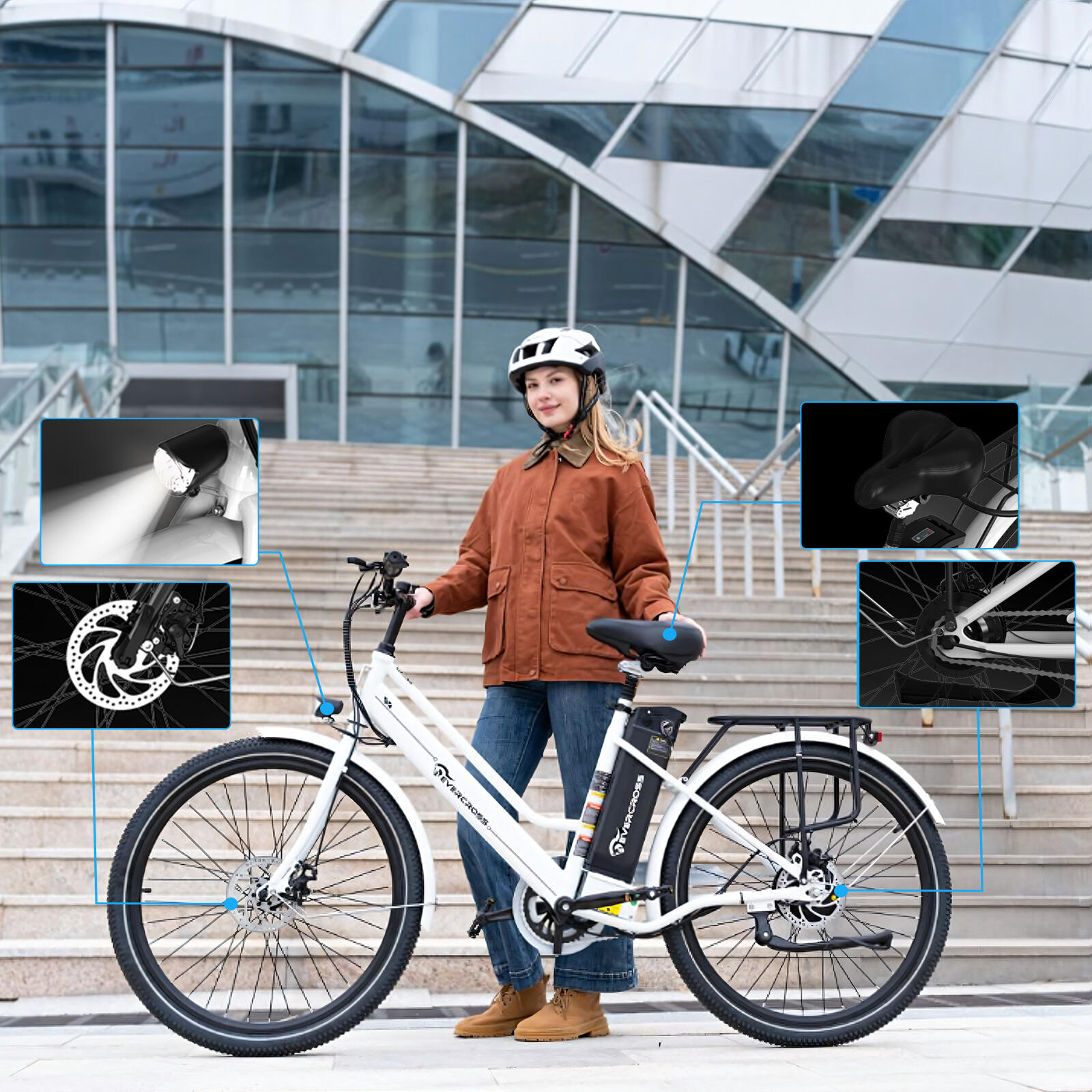 Bici Elettrica Adulti con Pneumatico 26'' 36V15,6Ah APP EVERCROSS - EK8 5/8