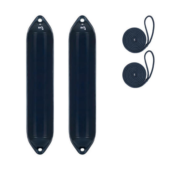 Bootsfender Ultra 2er Set mit Leine, 40.5 cm lang, Fender für Boot, Yacht