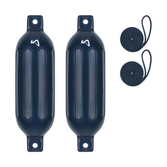 Pare-Battage Dura Lot de 2 avec Corde, ø 11 cm | 40 cm long, Bateau Yacht