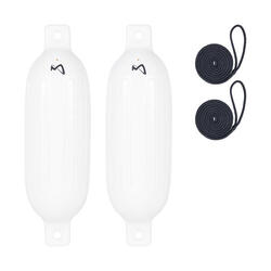 Pare-Battage Dura Lot de 2 avec Corde, ø 16 cm | 58 cm long, Bateau Yacht