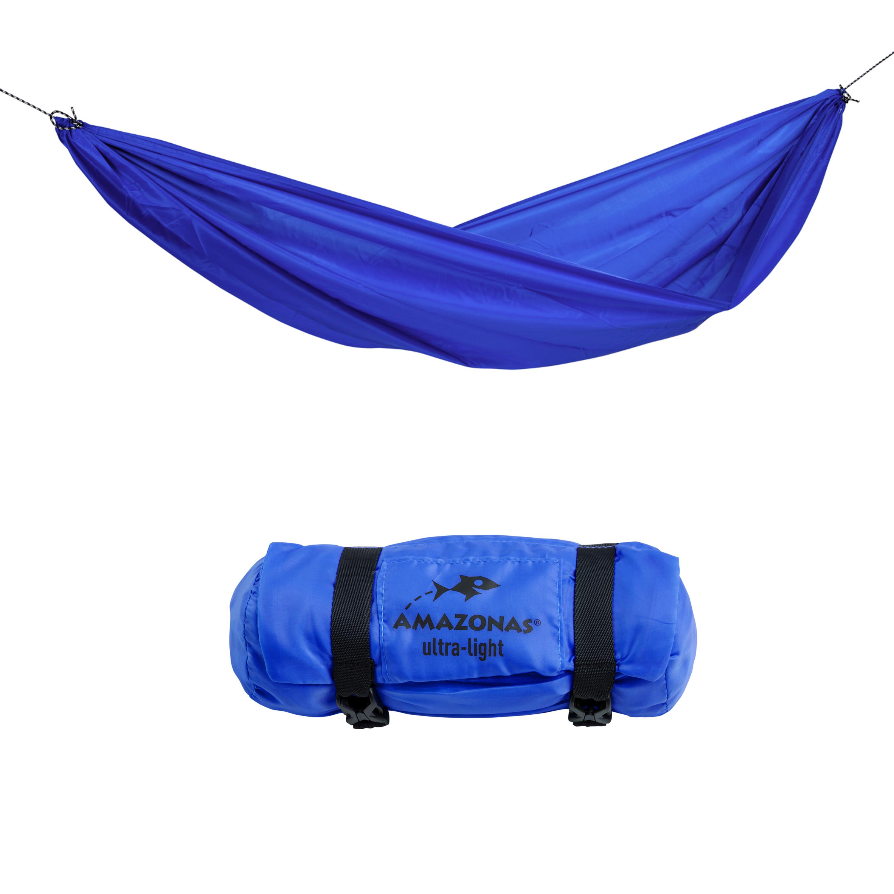 AMAZONAS One- Person Hammock Travel Set With Ropes Included - Blue