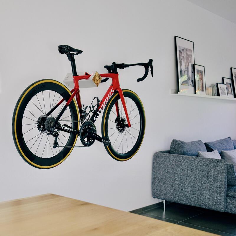 PARAX Portabiciclette da parete legno e alluminio argento