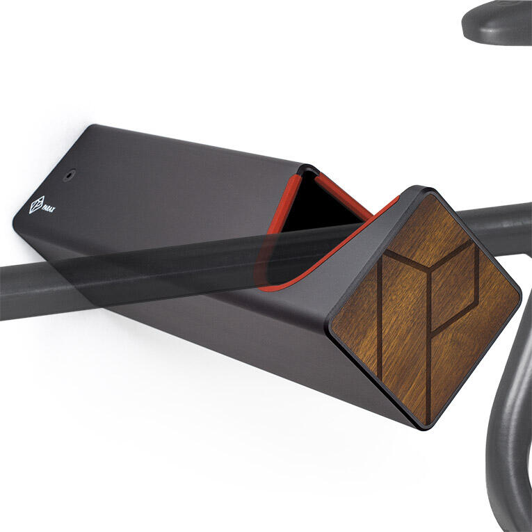 Parax - Support Mural Pour Vélo - Bois Et Aluminium - Noir - Kebony - D-rack - Rack-vélo - Marron|noir|rouge - Decathlon