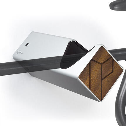 Support mural pour vélo - bois et aluminium - argent - kebony - D-RACK