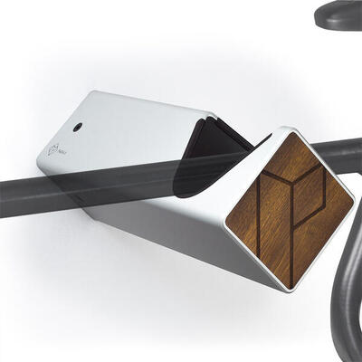Fahrrad Wandhalterung - Holz und Aluminium - Silber - Kebony - D-RACK