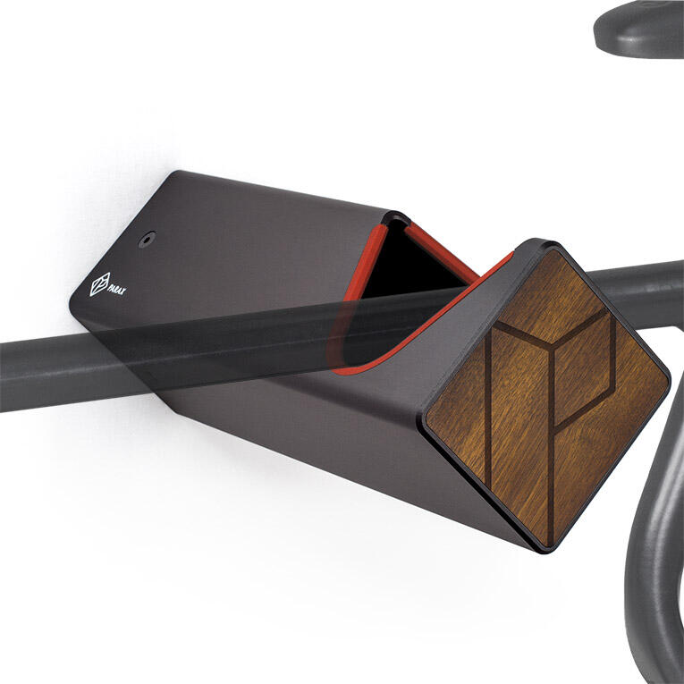 Parax - Support Mural Pour Vélo - Bois Et Aluminium - Noir - Kebony - D-rack - Rack-vélo - Marron|noir|rouge - Decathlon