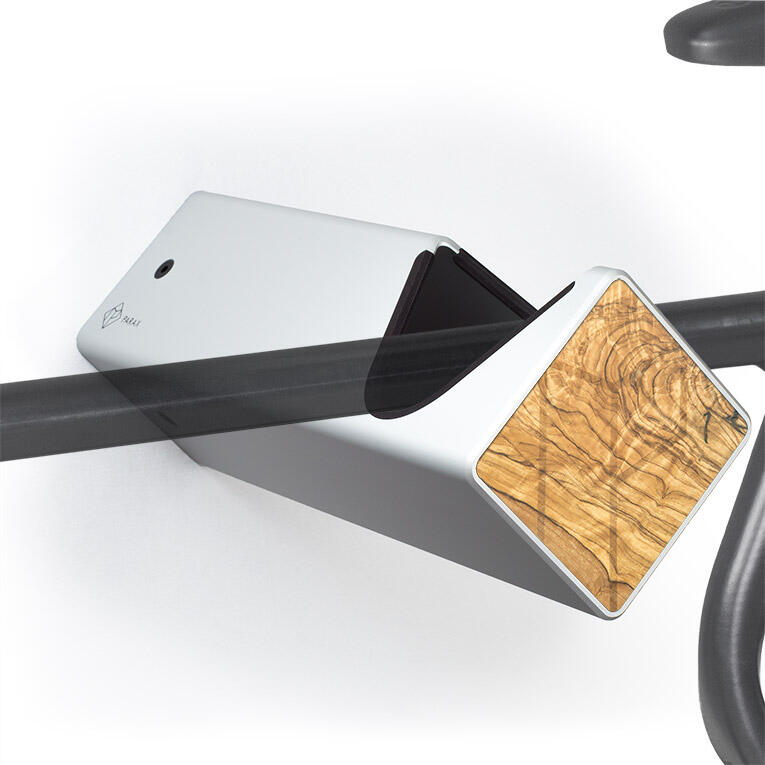 Parax - Support Mural Pour Vélo - Bois Et Aluminium - Argent - Olive - D-rack - Rack-vélo - Gris|vert - Decathlon