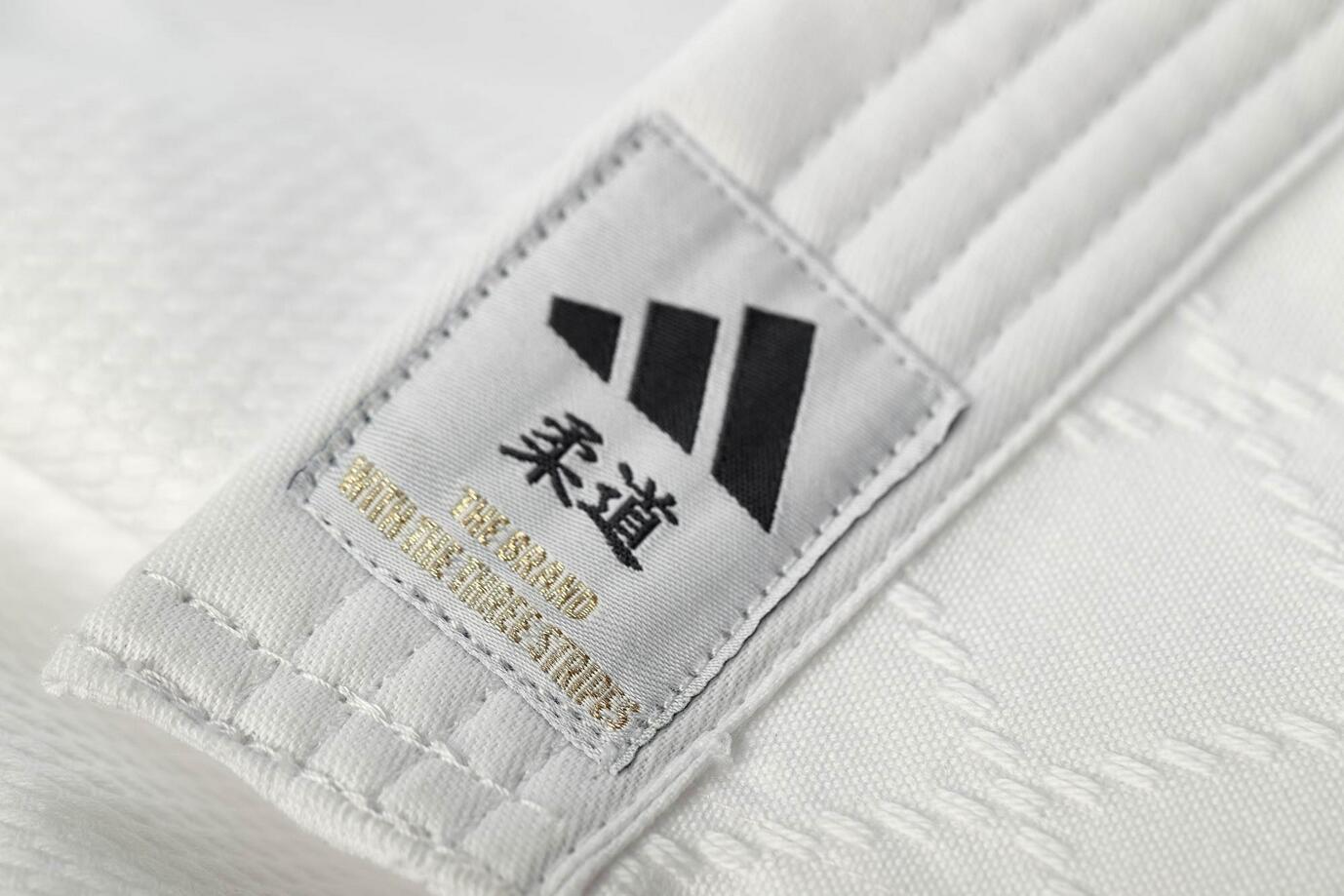 adidas Judo-Anzug Club weiß/schwarze Streifen, J350 5/5