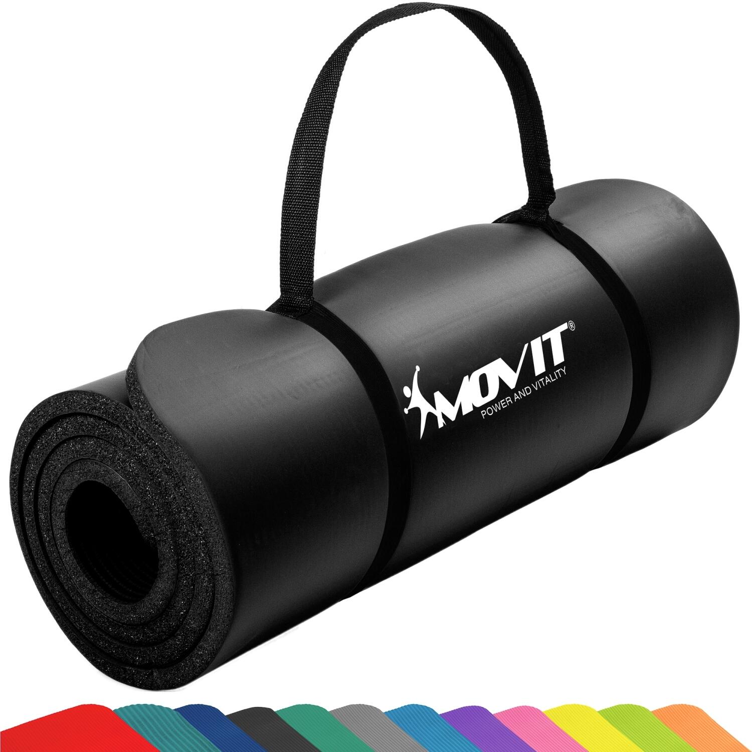Movit - Tapis De Gymnastique, En 3 Tailles Et 12 Couleurs, Dimensions 183×60×1,0 Cm - Tapis De Gymnastique - Bleu|noir|rose - 183 Cm - Decathlon