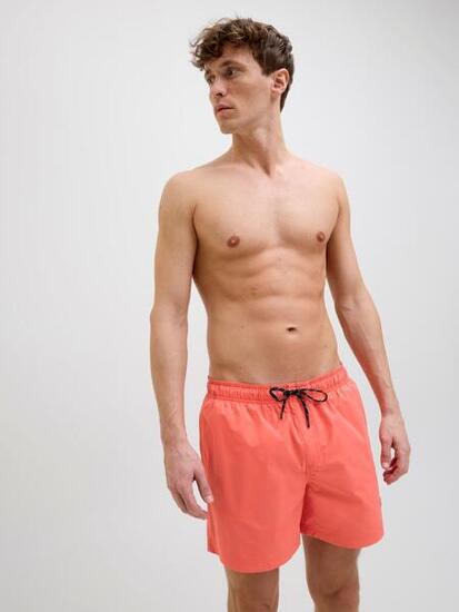 Short de bain homme JPSTMAUI Solid AKM Hot Coral