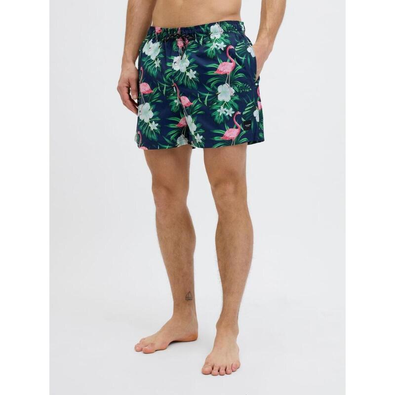Short de bain homme JPSTMAUI Novelty AOP Navy Blazer
