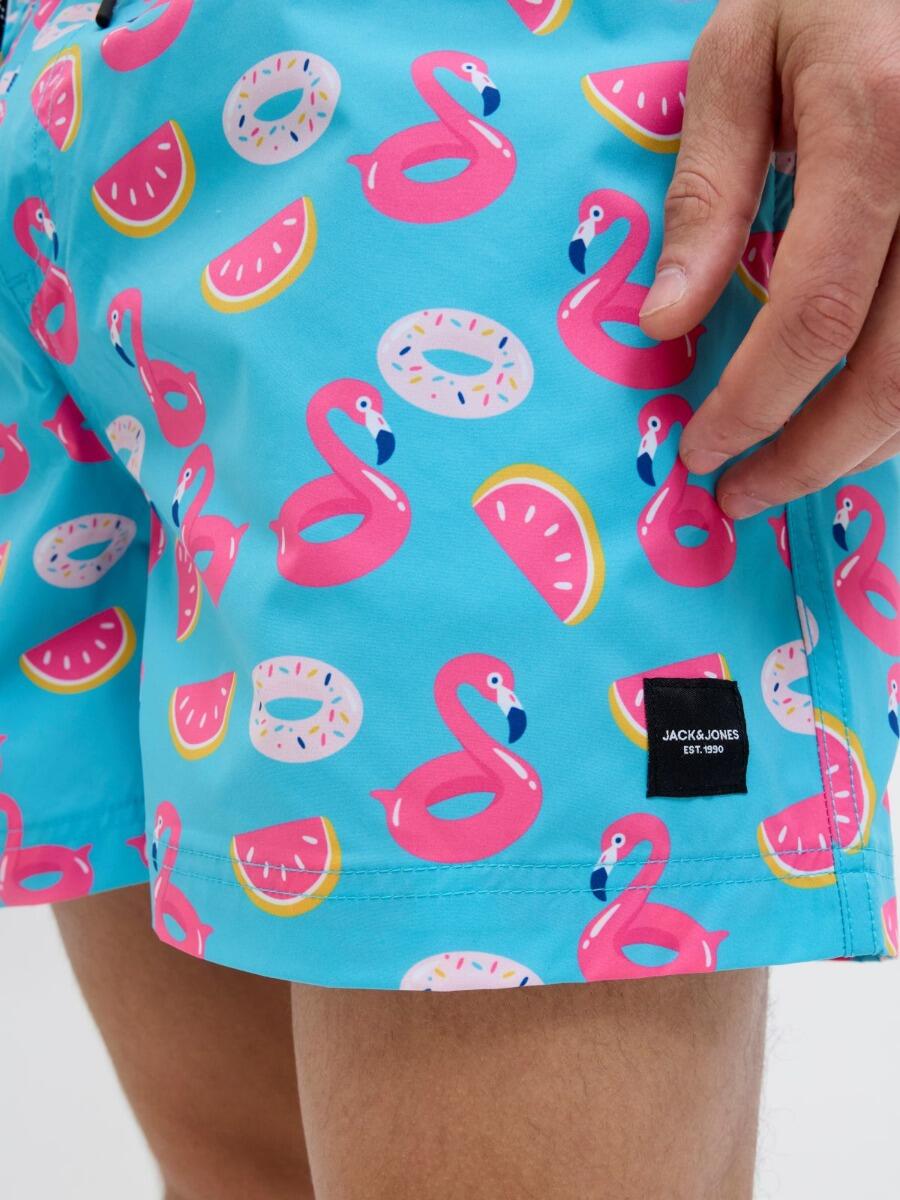 Short de bain homme JPSTMAUI Novelty AOP Scuba Blue 6/7