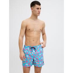 Short de bain homme JPSTMAUI Novelty AOP Scuba Blue
