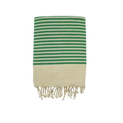 Traditionele wafelstructuur hammamhanddoek groen 200x200 -yadara smaragdgroen xl