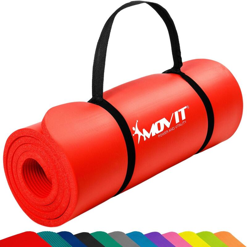 MOVIT Podložka na jógu 190 x 60 x 1,5 cm NBR, červená