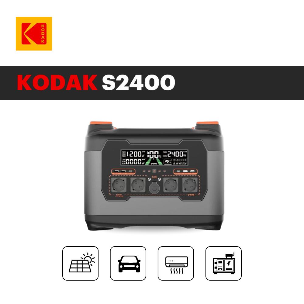 Kodak - Station Électrique Portable Kodak S2400 Avec Micro-onduleur 800w - Batterie - Noir - Decathlon