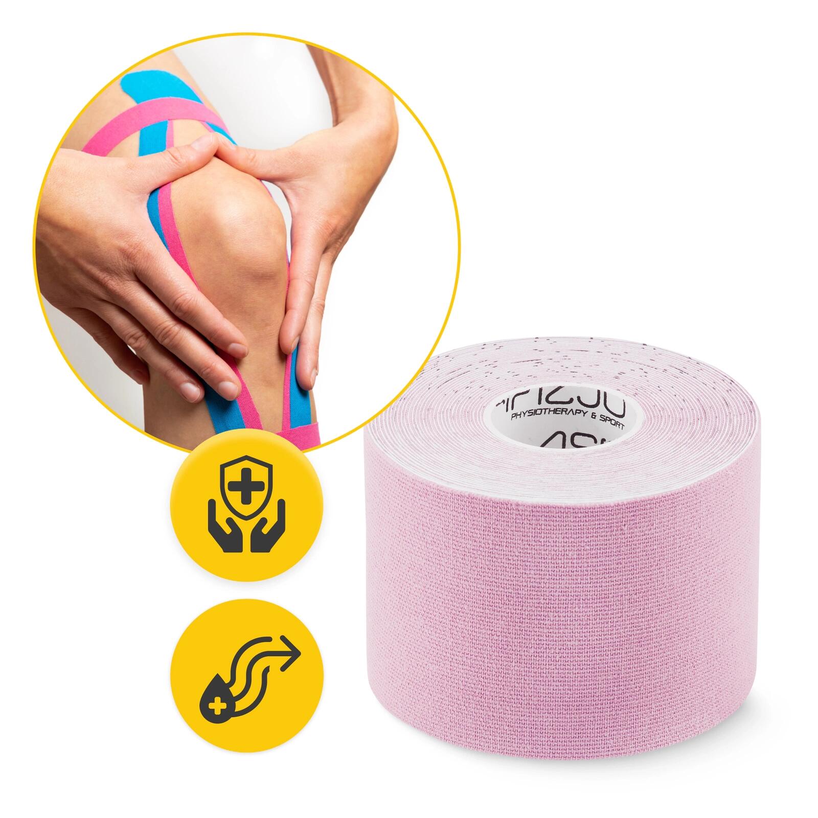 Kinesiologie Tape 5 cm x 5 m Physiotape Wasserfest Sporttape 4FIZJO 2/7