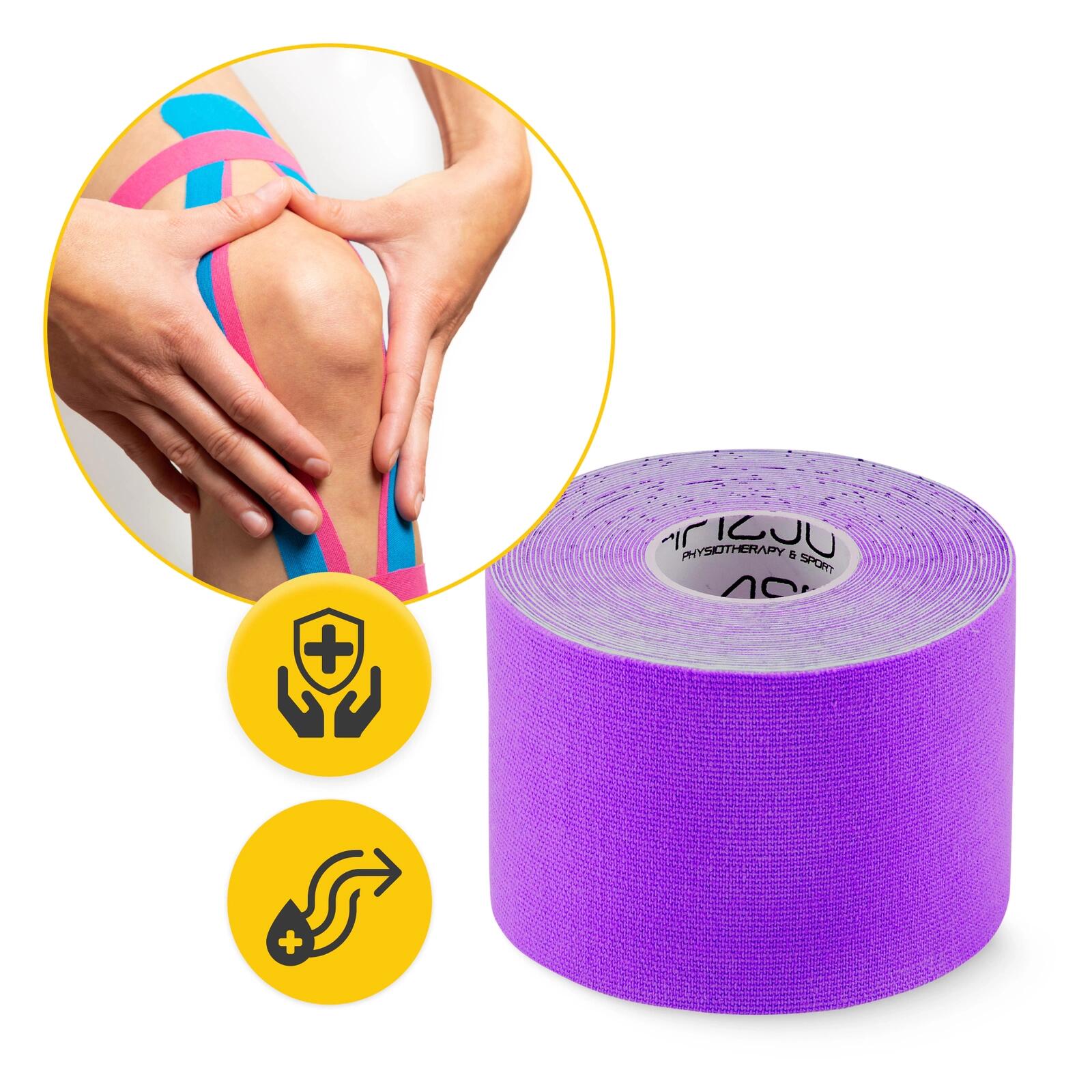Kinesiologie Tape 5 cm x 5 m Physiotape Wasserfest Sporttape 4FIZJO 2/7