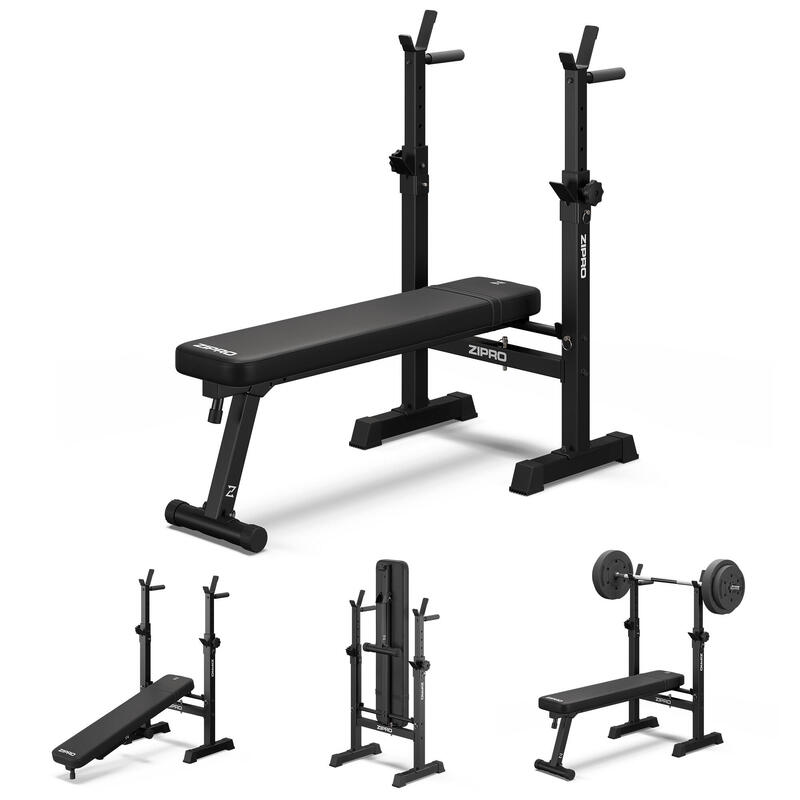 Banc de musculation Zipro Core pliable, avec chandelles pliables