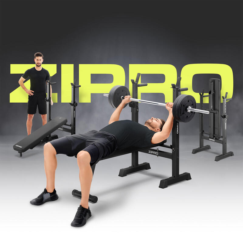 Banc de musculation Zipro Core pliable, avec chandelles pliables