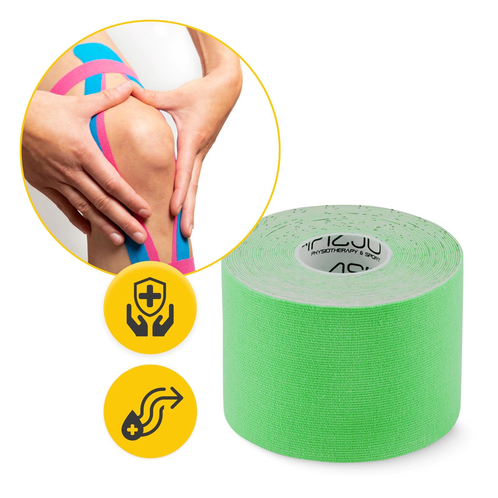 Kinesiologie Tape 5 cm x 5 m Physiotape Wasserfest Sporttape 4FIZJO 2/7