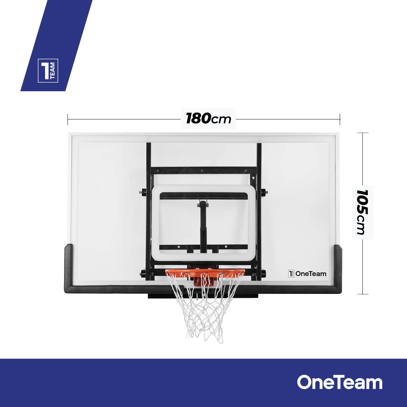 Zestaw do koszykówki OneTeam BB180AP Tablica regulowana + Obręcz 2/7