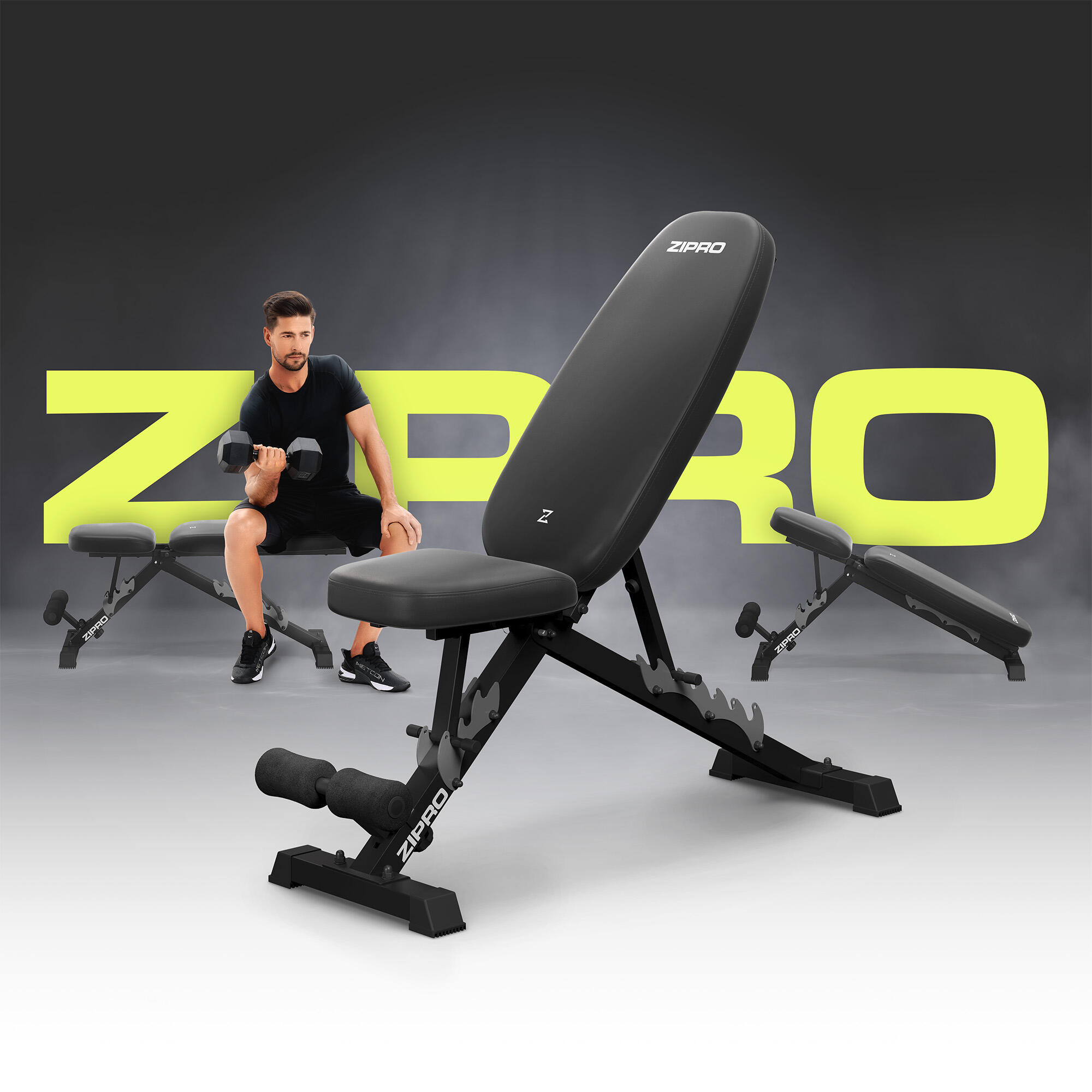 Banc de musculation Zipro Jacked réglable inclinable et déclinable, abdominaux 3/8
