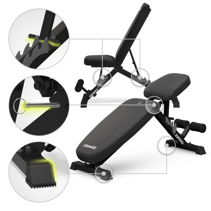 Bancă bodybuilding pliabilă Zipro Jacked multiposizione