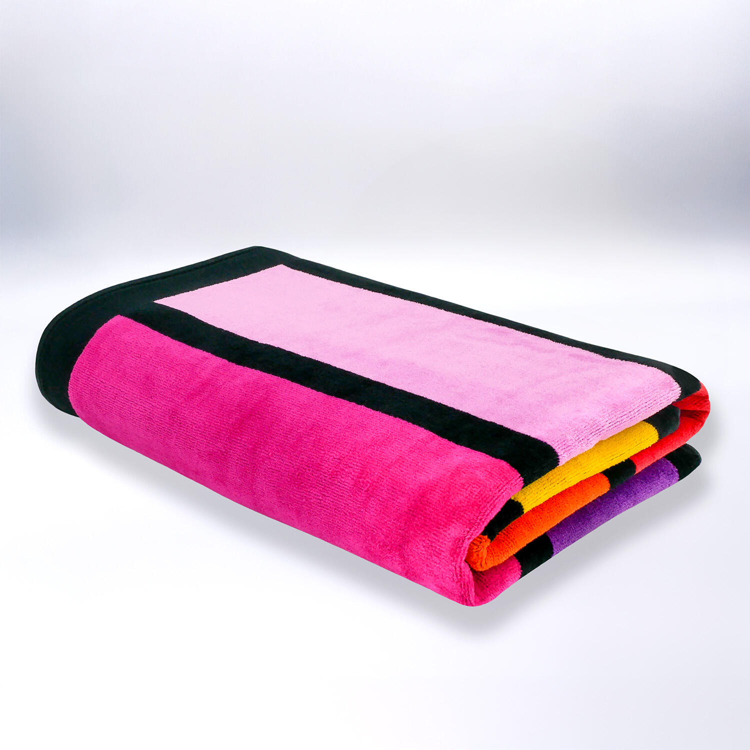 Serviette de plage éponge velours Jacquard - Happy Chic - 100x175cm - 470g/m² 3/4