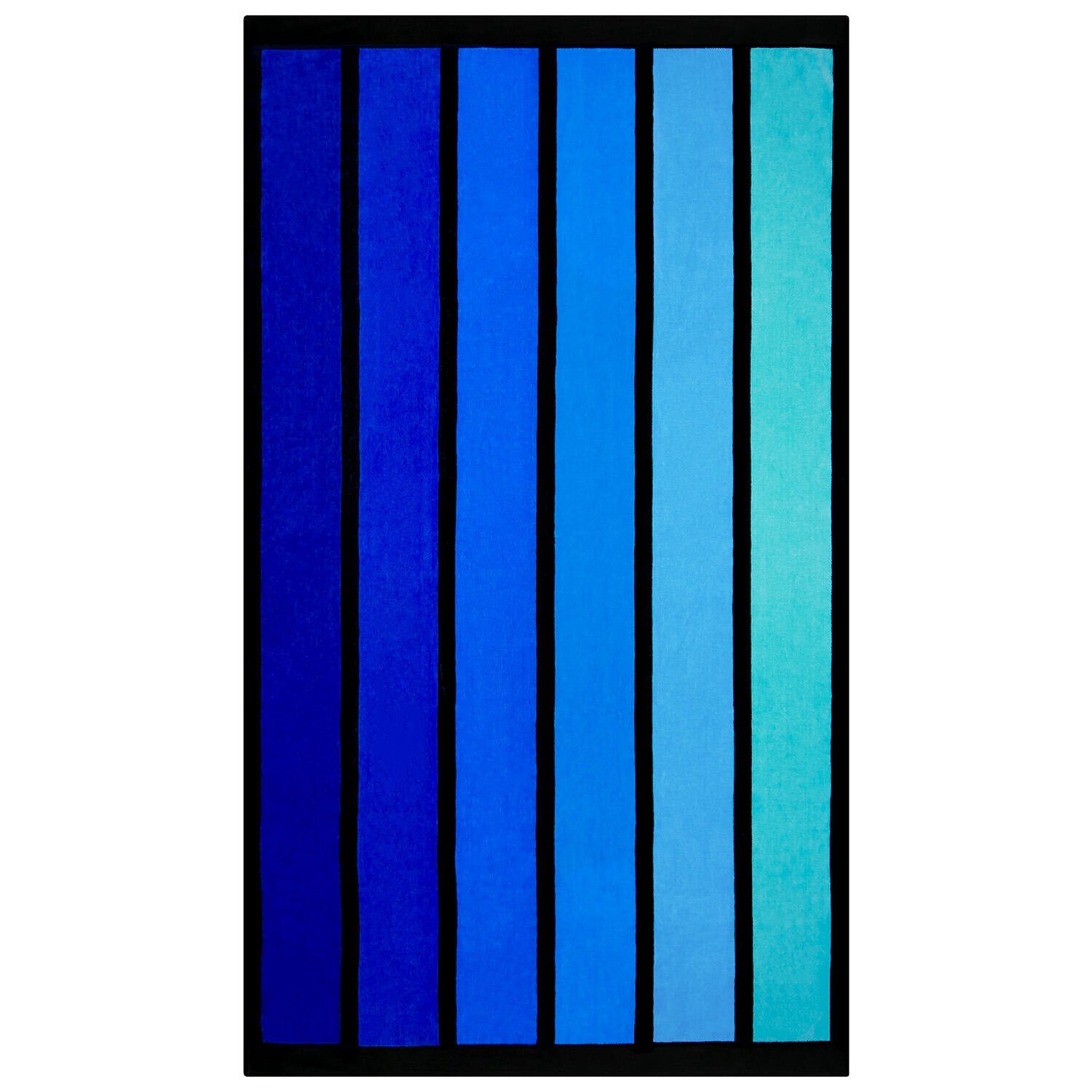 Le Comptoir De La Plage - Serviette De Plage Éponge Velours Jacquard Bleu 100x175 470g/m² - Happy Blue - Serviette - Bleu - 42 M/l - Decathlon