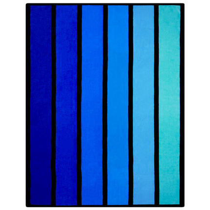 Serviette de plage éponge velours Jacquard Happy blue XL 140x180 400g/m²