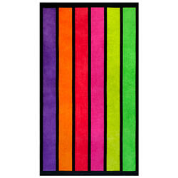 Serviette de plage éponge velours Jacquard Multicolore 100x175 - Happy Fresh