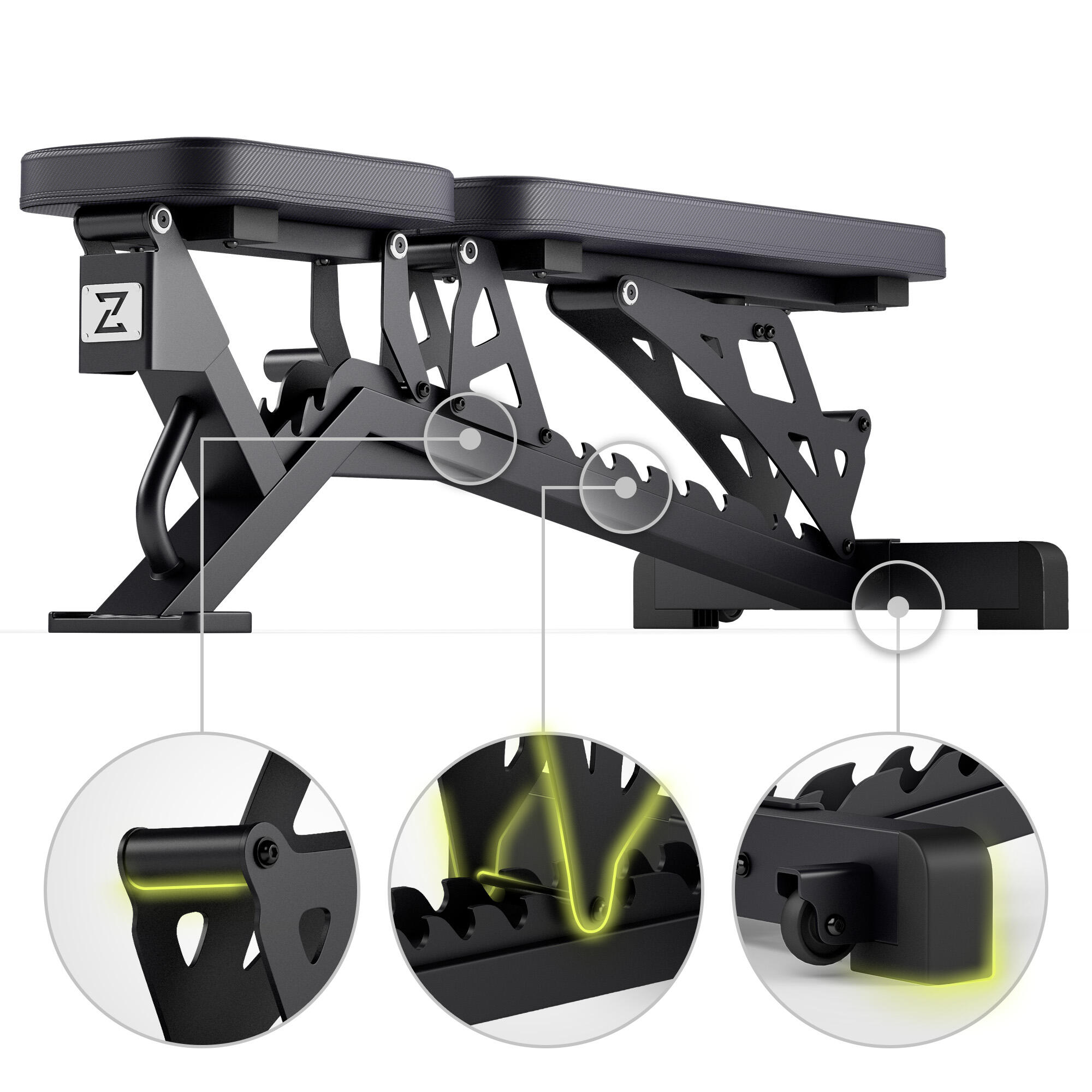 Banc de musculation Zipro Nocardio réglable inclinable et déclinable, abdominaux 6/8