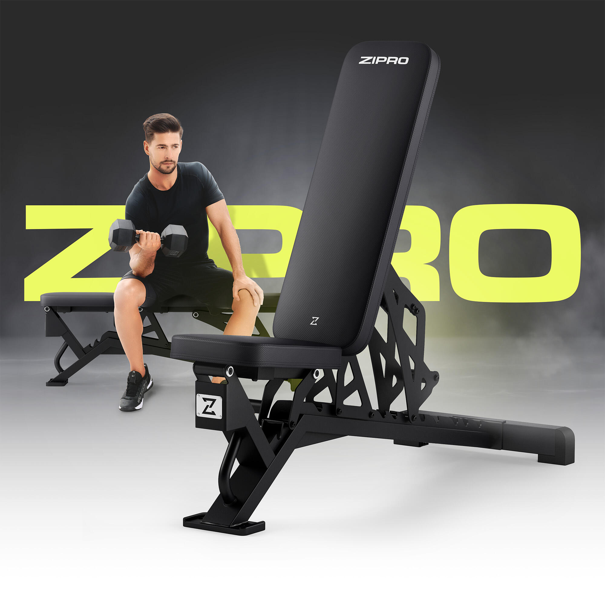 Banc de musculation Zipro Nocardio réglable inclinable et déclinable, abdominaux 3/8