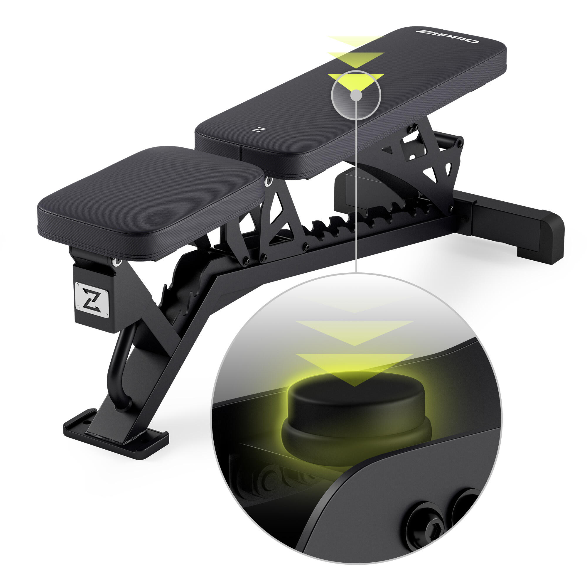 Banc de musculation Zipro Nocardio réglable inclinable et déclinable, abdominaux 4/8