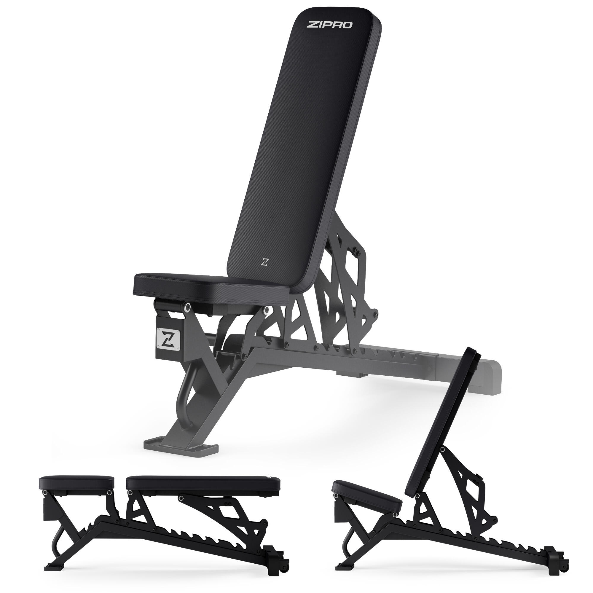 Zipro - Banc De Musculation Zipro Nocardio Réglable Inclinable Et Déclinable, Abdominaux - Banc De Musculation - Noir - No Size - Decathlon