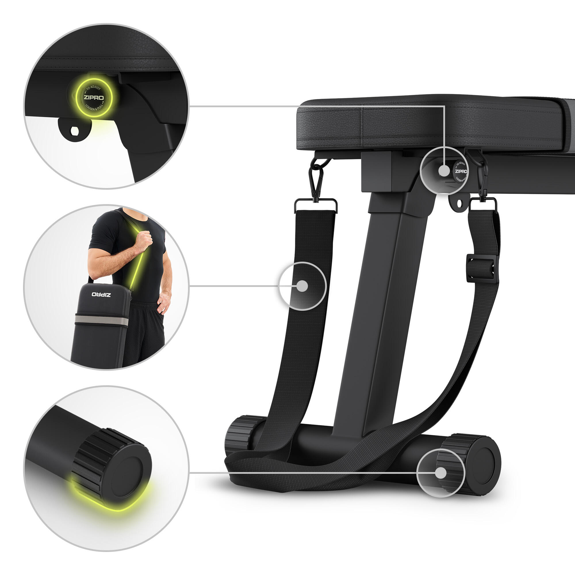Fitnessbank Zipro Plank inklapbare trainingsbank 5/8