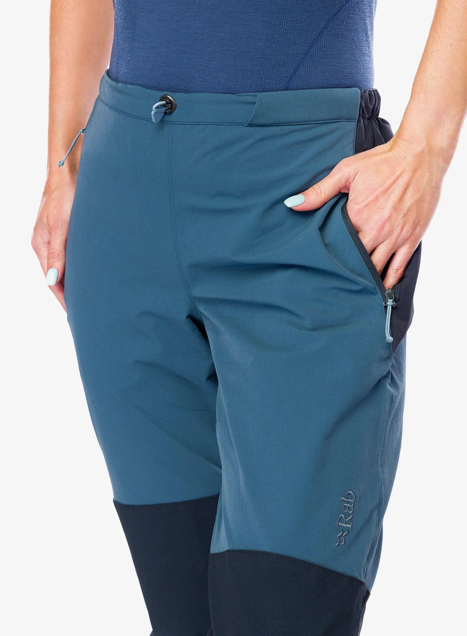 Pantaloni softshell donna Rab Torque Women blu/nero S 5/7