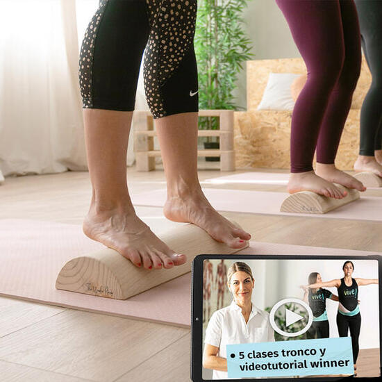 TWR ®Tronco Propioceptivo de Madera+5 video clases /Woodroller