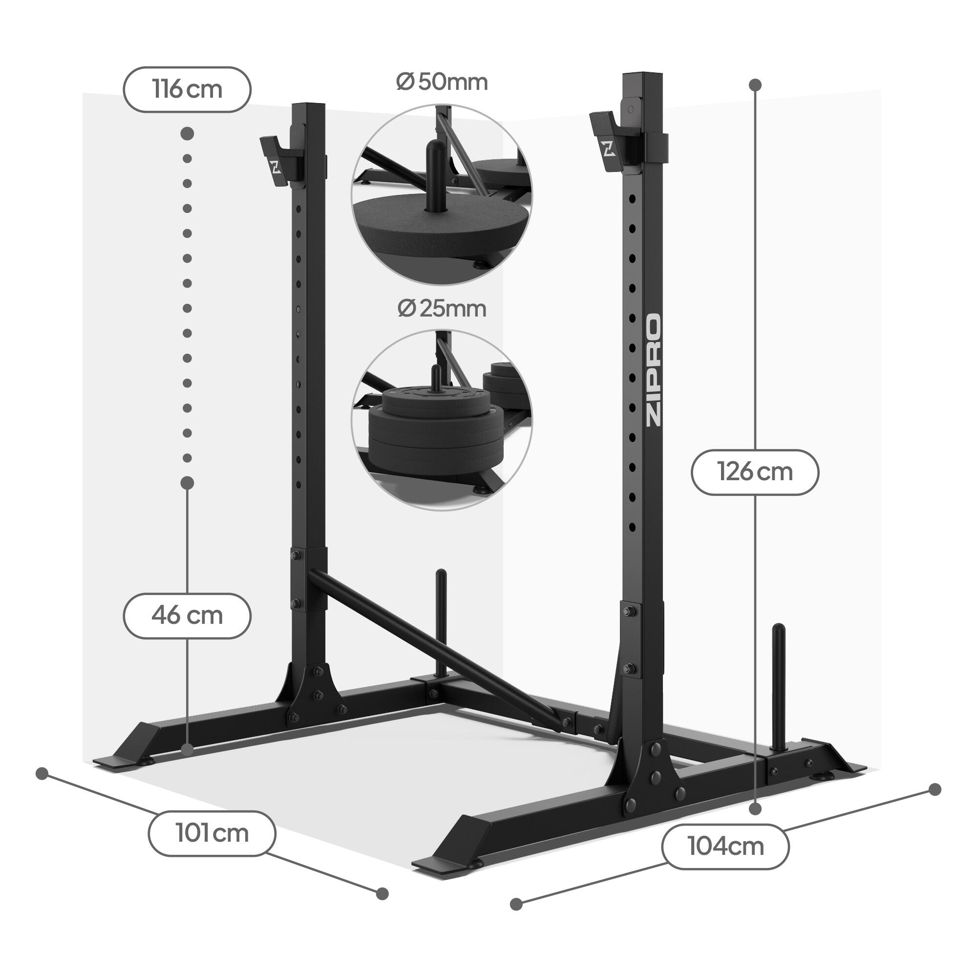 Rack de musculation Zipro avec rack pour poids 250kg 7/8