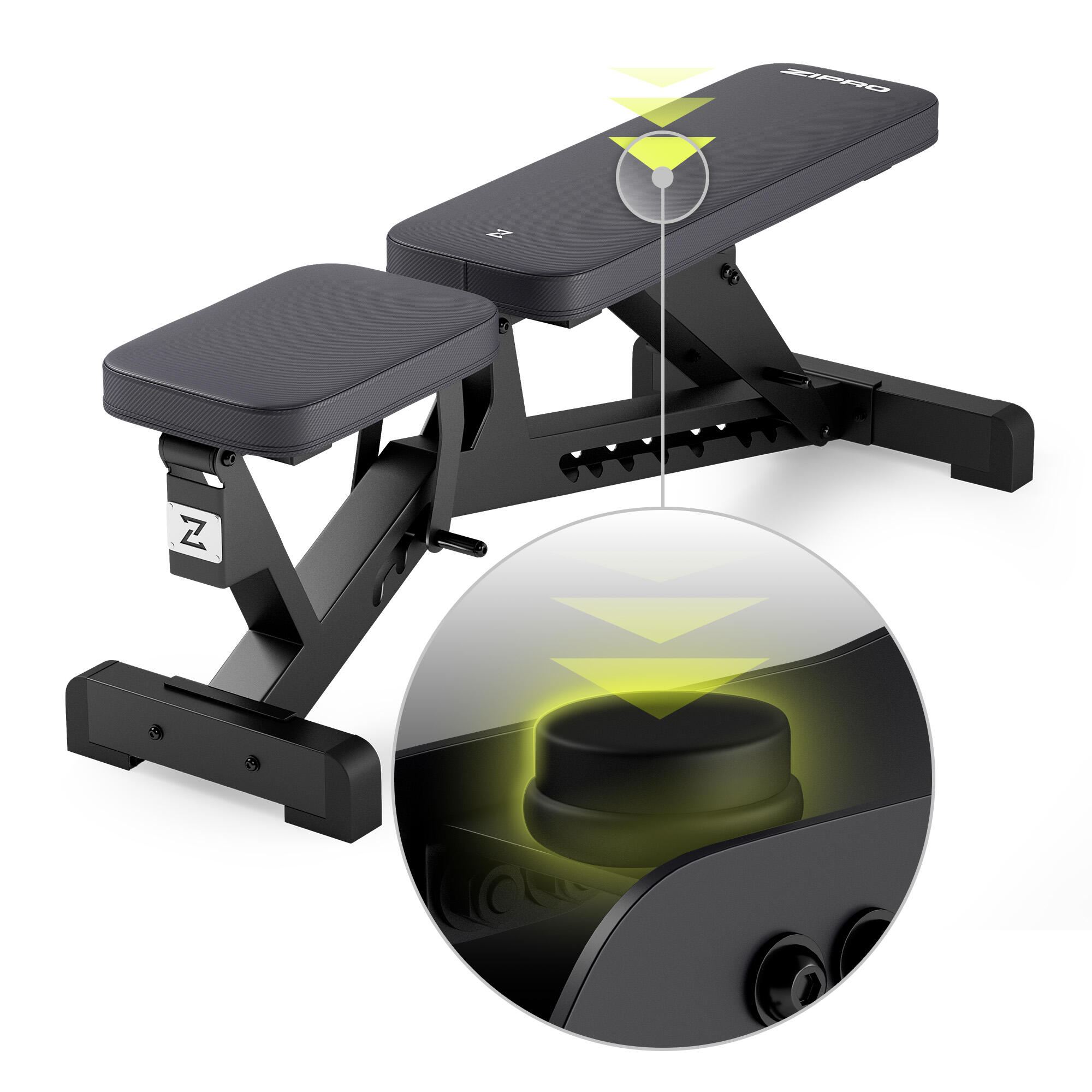 Banc de musculation Zipro Pumpiron réglable inclinable et déclinable, abdominaux 4/8