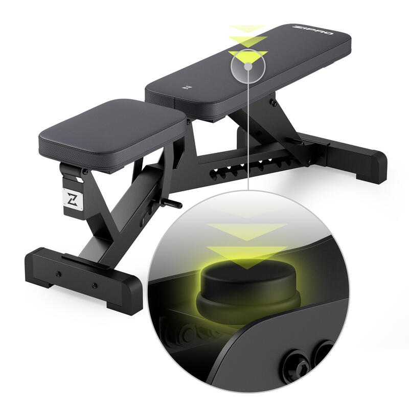 Fitnessbank Zipro Pumpiron verstelbare, trainingsbank inklapbare