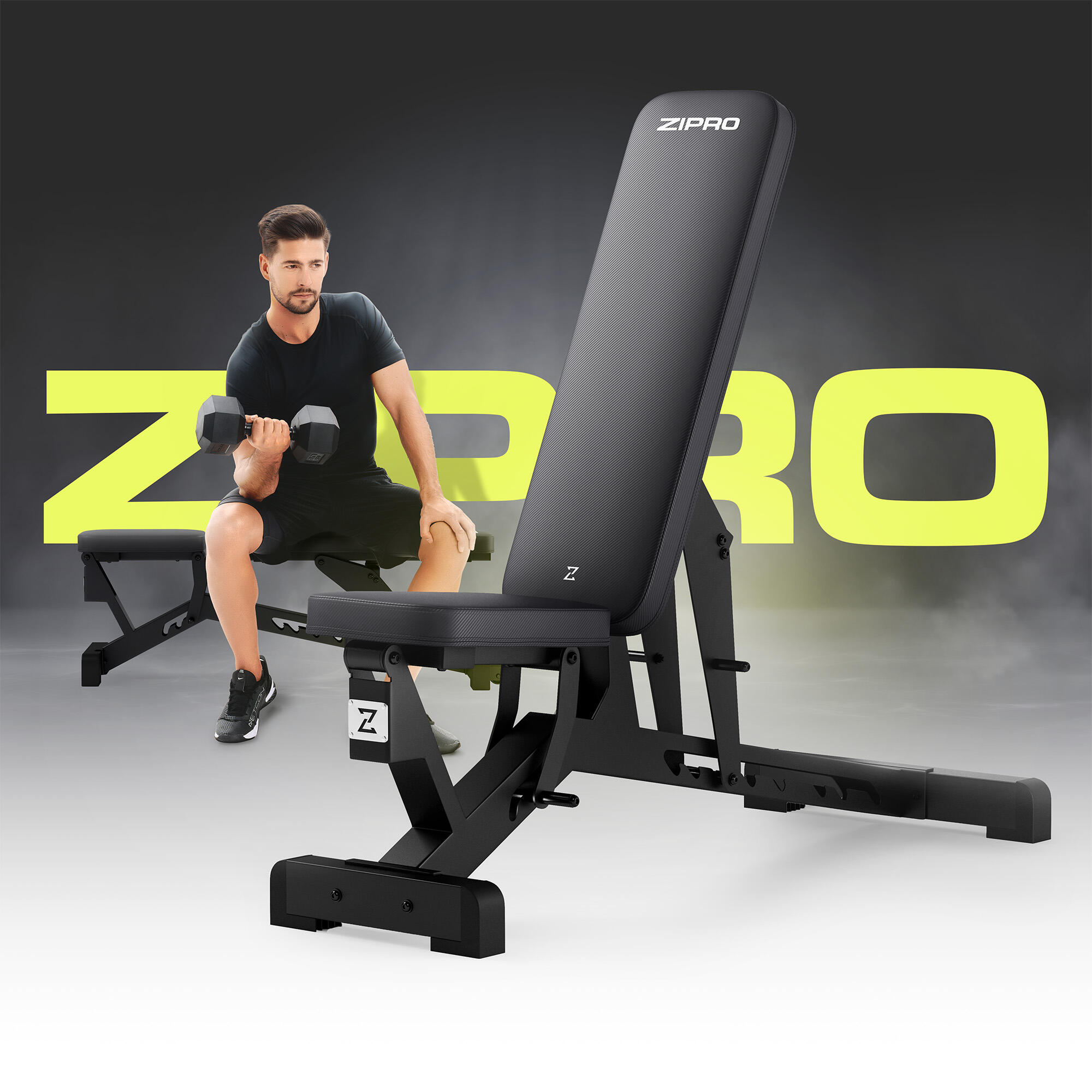 Banc de musculation Zipro Pumpiron réglable inclinable et déclinable, abdominaux 3/8