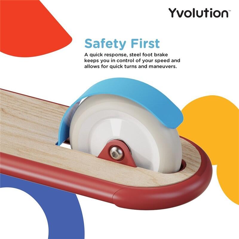 PATINETE 3 RUEDAS PARA NIÑOS YVOLUTION CLASSIC ROJO 3/5