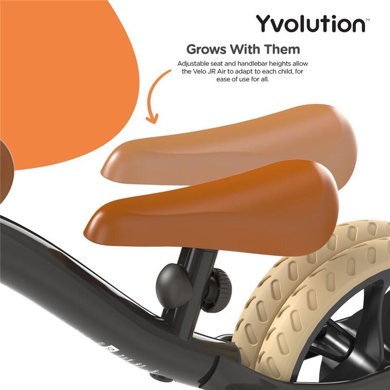 BICICLETA EQUILIBRIO SIN PEDALES PARA NIÑOS YVOLUTION YVELO JUNIOR AIR NEGRA 5/6