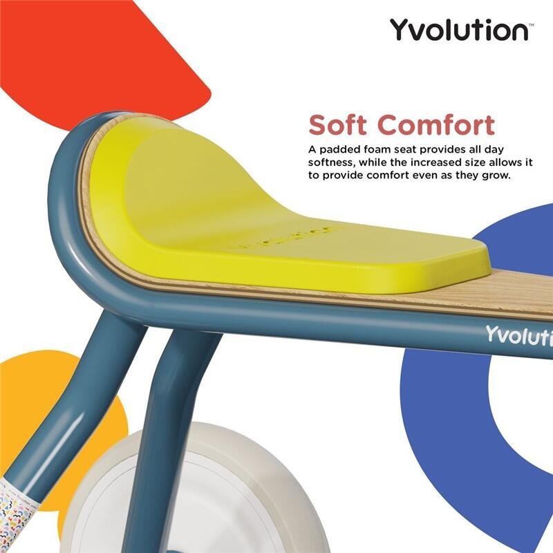 TRICICLO CON PEDALES VINTAGE PARA NIÑOS YVOLUTION CLASSIC AZUL 2/6