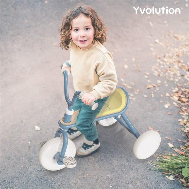 TRICICLO CON PEDALES VINTAGE PARA NIÑOS YVOLUTION CLASSIC AZUL 5/6