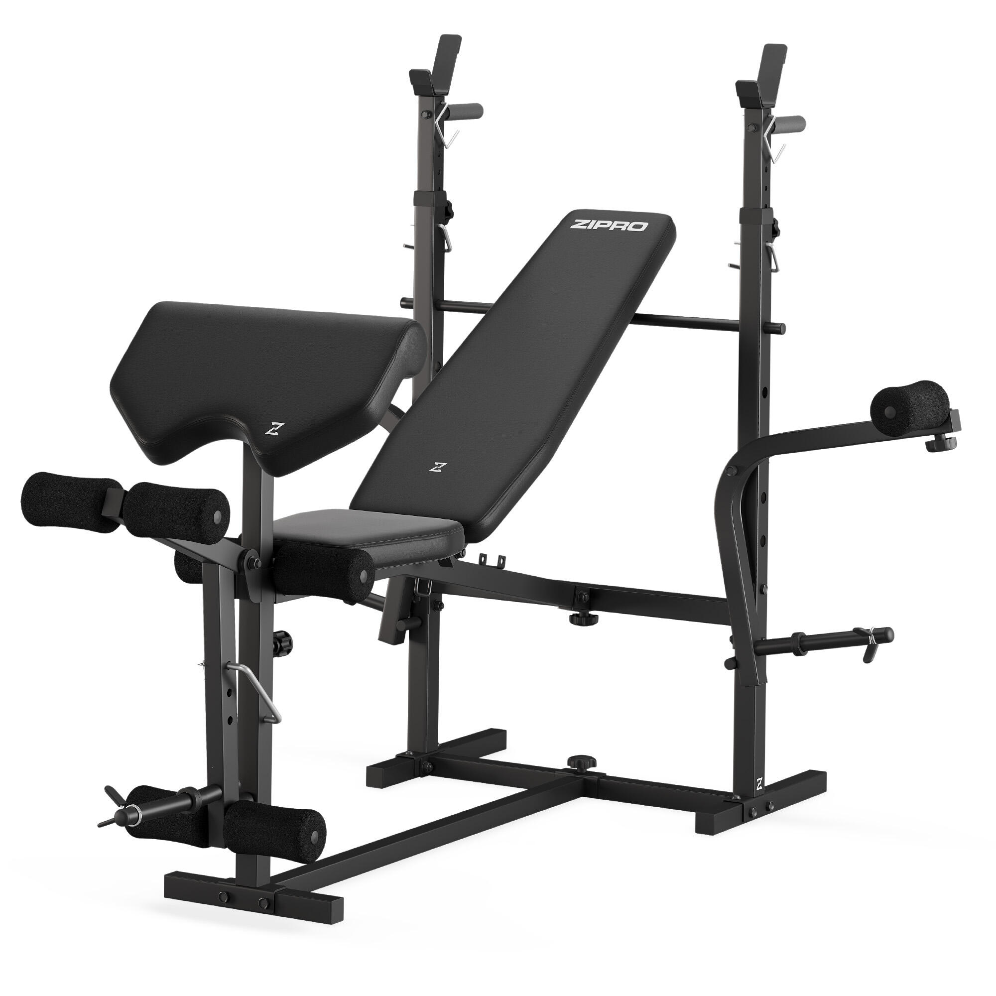 ZIPRO Fitnessbank Zipro Ripped multifunctionele halterbank curlbank met haltersteunen